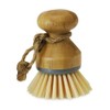 JVL Round Bamboo Short Dish Pot Brush, Natural,