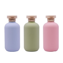 AnRui Body Wash Squeeze Bottles with Flip Cap, Refillable Shampoo and Conditioner, Plastic Travel Bottle Containers for Toiletries Shampoo, Lotion (3 Pcs, 200 ML)