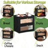 Trironsun Farmhouse Double Layer Black Bread Box with Acrylic Door