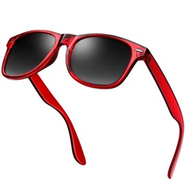 KANASTAL Sunglasses for Women Men Polarized Sunglasses Red Square Sun Glasses Womens Shades UV400 Protection for Driving Traveling Beach Party