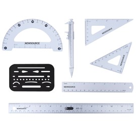Geometry Set,Drawing Tools & Kits,Geometry Kits,Aliuminum Protractor,Set Square,Aluminum Ruler,Erasing Shield.