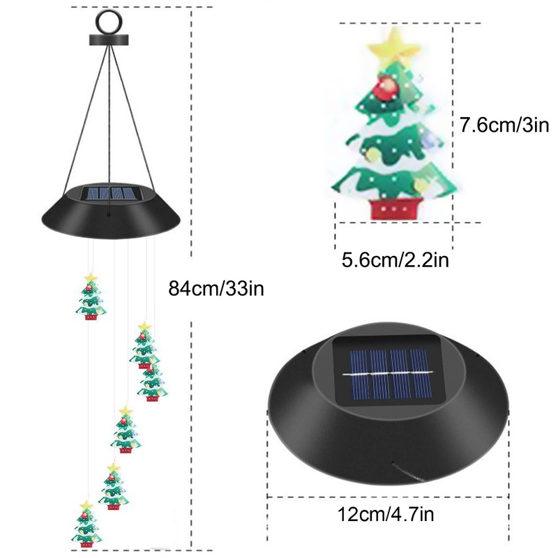 Yard Solar Wind Chime Light LED Solar Powered Wind Chimes