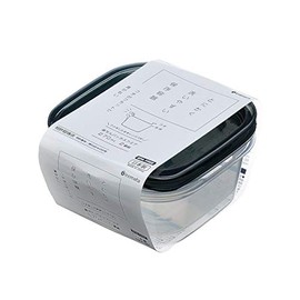 Rakuchin Pack Storage Containers, Square Capacity, 9.1 fl oz (270 ml), Clear Black, Pack of 2