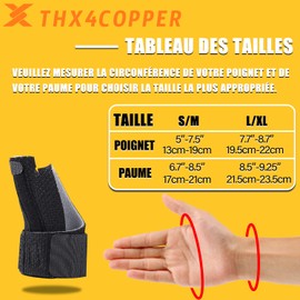 Thx4COPPER Thumb Splint with Compression, Reversible Thumb Brace for Blackberry, Arthritis, Spring Finger, Tendonitis, Breathable, Lightweight and Sturdy for Left and Right Hand, L/XL