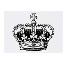 'English Crown' Temporary Tattoo - Water Resistant, Skin-Safe, Non-Toxic Transfer (TO00079657)