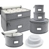 LotFancy China Storage Containers - Quilted 6-Piece Set Storage Box-
