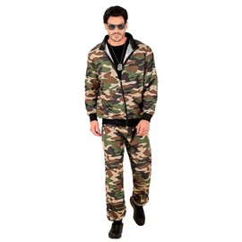 MIMIKRY Tracksuit UV Reactive Camouflage for Men and Women Costume Trainer, Green/Brown/Beige