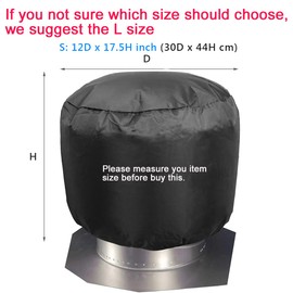 Turbine Vent Cover 2 Pack, Luxiv Roof Ventilator Cover Heavy Duty Turbine Ventilator Protector Shield Waterproof 420D Oxford Cloth Black (12D x 17.5W)