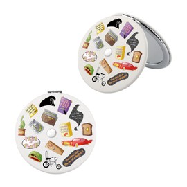 OKEYCH Cartoon Inspired Gift Gift 90's Nostalgia Makeup Mirror Ch-ildhood Cartoon Pocket Mirror Cosplay Merch （90's Nostalgia J）