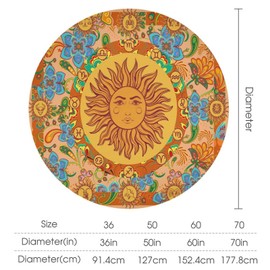 YCness - Mantel de sol y luna, estético espacio galaxia, místico brujo celestial, decoración de mesa, impermeable, lavable, para cocina, comedor, decoración de fiesta, 36 x 36 pulgadas, redondo