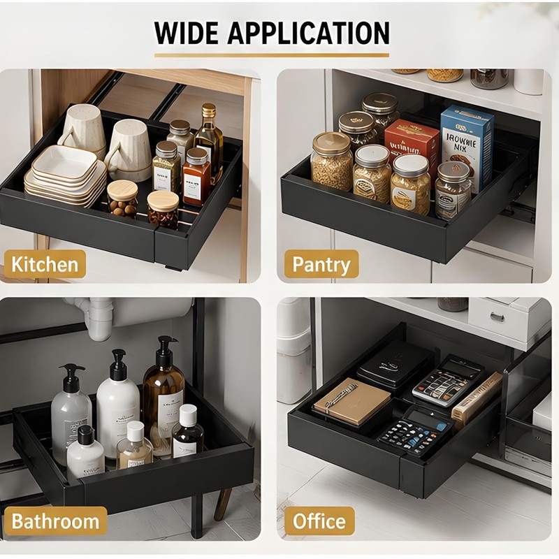 Organizador extraíble para gabinete, gris