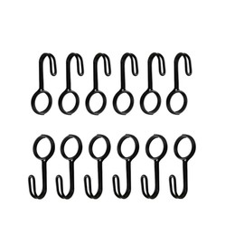 12 Spiral Hooks Black with Eyelet, Universal Hooks, Boat Hooks, Trampoline, Motorcycle, Bicycle, Tarpaulins, Trailers, Flower Pots, Inner Diameter 25 mm