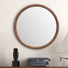 LYYYXGYP Round Wood Mirror 24 Inch Farmhouse Wall Mirror Wooden