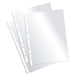Plus Office 180274 Pack of 100 A4 60-Micron Polypropylene Sleeves with Multiple Punched Holes