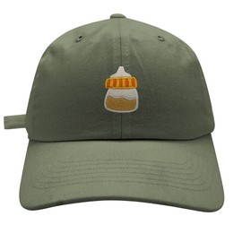 JPAK Orange Baby Bottle Baseball Cap Embroidered Cotton Dad Hat - Infant New Born