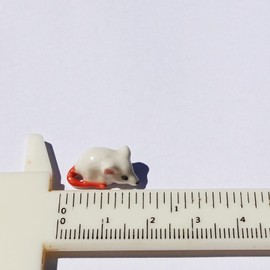 SSJSHOP Mouse Micro Tiny Dollhouse Figurines Ceramic Hand Painted Animals Collectible Small Gift Home Garden Decor White