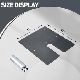 Zonon Pipe and Drape Base Plate 14 x 16 Inches Backdrop Stand Flat Brace Bracket with a Fixing Pin for Backdrops Trade Shows Events Booths and Bracket(1,2'' Diameter Fixing Pin)