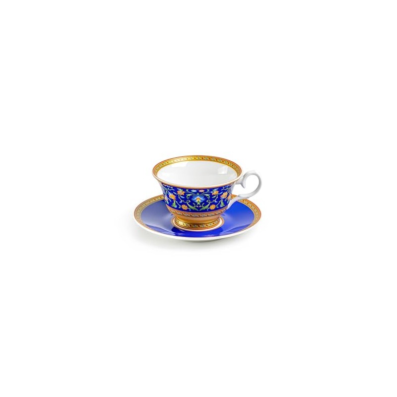 Gracie Bone China Royal Blue Floral Bone China Tea Cup
