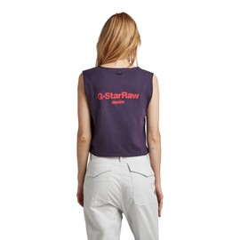 G-STAR RAW Women's Boxy Cropped Graphic Vest Tops, Purple (Carbonne Purple D22787-c336-0013)