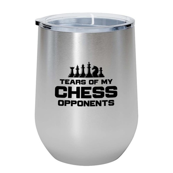 Flairy Land Chess Silver Wine Tumbler 12oz - Tears of