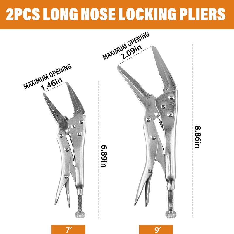 5-Piece Locking Pliers Tool Set with Case, 5", 7" &