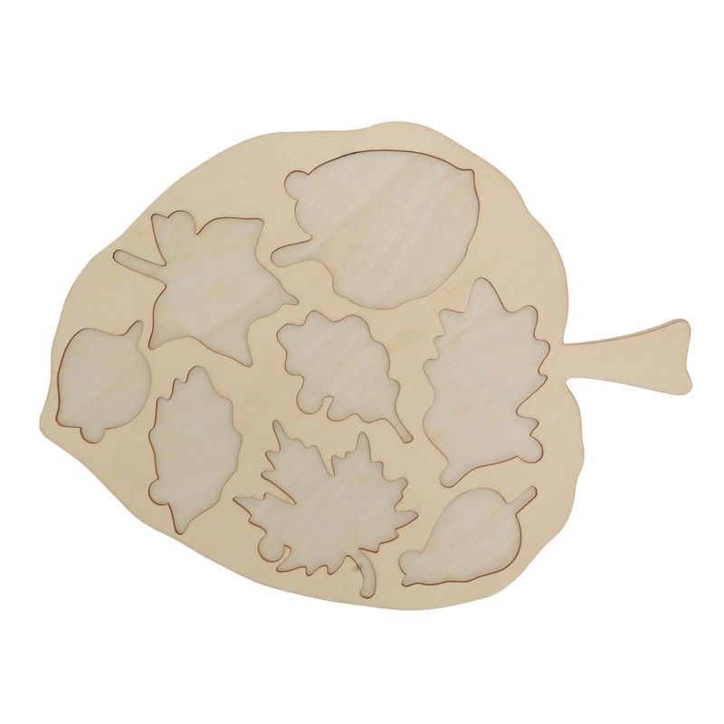 Wooden Leaf Shaped Puzzle Children Party Funny Jigsaw Puzzles Educational