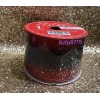 Red And Black Glitter Christmas Wired Edge Ribbon - 2.5”