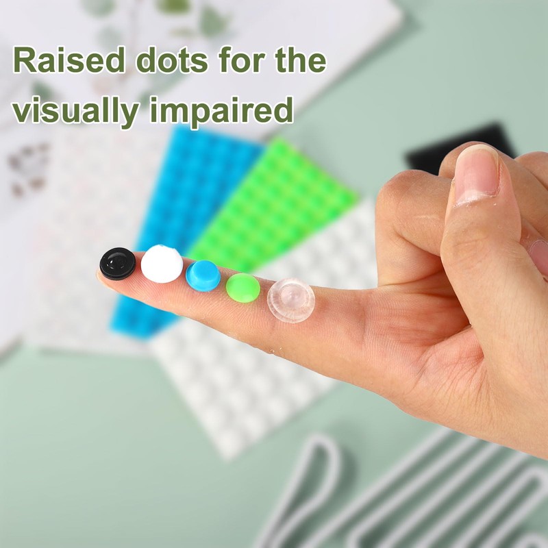 264pcs Bump Dots for Visually Impaired, Assorted Sizes Adhesive Silicone