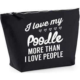 Hippowarehouse I love my poodle more than I love people printed make up cosmetic wash bag 18x19x9cm