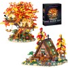 HJPLPXH Cherry Blossom Bonsai Tree House Building Blocks Set Plants