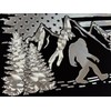 Engraved Big Foot Sasquatch US Flag Car Tag Diamond Etched