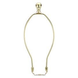 PATIKIL 10 Inch Lamp Harp Kit with Finial, 1 Set Detachable Lamp Shade Bracket Holder, DIY Lighting Accessories for Table Lamps Floor Lamps, Gold Tone