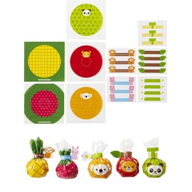 Torne Rice Ball Wrap, Fruit & Animal, Pack of 15 (3 each of 5 Patterns), Product Size (Approx.): 7.1 x 7.1 inches (180 x 180 mm), Product Weight (Approx.): 1.5 oz (43 g) P-3002
