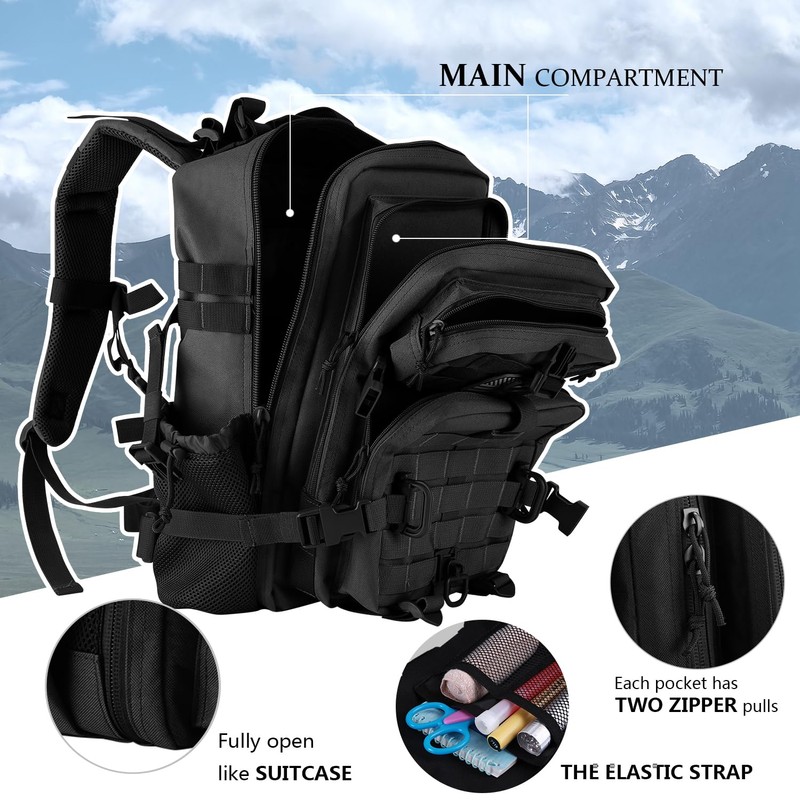 Hannibal Tactical 30L MOLLE Assault Pack, Tactical Backpack Military Army