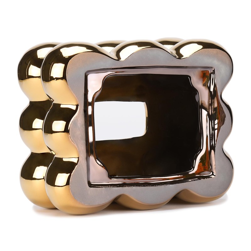 NYMYHE Electroplated Ceramic Tissue Box for Bathroom, Dresser, Living Room,