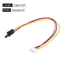 MECCANIXITY XH Female to Female 4Pin Breadboard Jumper Wire 2.54mm Pitch Ribbon Cable 20cm Long Electronics Breadboard Ribbon Cables for Breadboard Electronic Projects Pack of 5