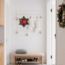 SAC SMARTEN ARTS - Arte de pared de metal de Pascua para decoración de pared de flores en 3D, decoración floral pintada a mano para interiores y exteriores, regalo hecho a mano, 11 pulgadas