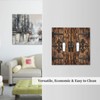 Lolreai Decorative Light Switch Cover Rustic Wood Barn Door Brown