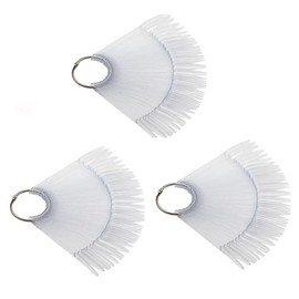 150 Piezas de Muestrario de Uñas Acrilicas para alicate de Color, con Argolla, Abanico, Tip, muestrario de uñas,exhibicion de uñas, suministros de arte de uñas,Punta Trasparente.