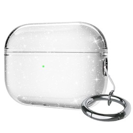 USTIYA SF Funda para AirPods Pro 2 generación 2022 y AirPods Pro 2 de Tipo c 2023 Case Carcasa Shock-Absorción TPU Flexible Espesamiento Cover con Llavero Mosquetón (Luz Zeflejada Translúcido)