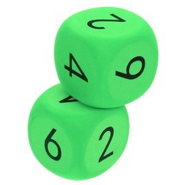 Abaodam 2Pcs Large Eva Foam Dice Playing for Party Activities Soft Oversized Jumbo Dice with Dots Children's Game Toys Teaching Table Game Accessories 6CM Green