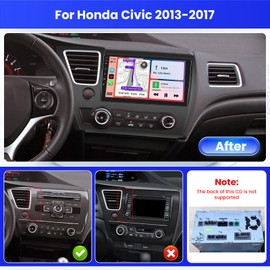 Inefala 2+64G Screen for Honda Civic 2013-2017 CarPlay Stereo Android 13 Car Radio 9 Inch Touchscreen Android Auto Backup Camera GPS FM RDS DSP 26UI