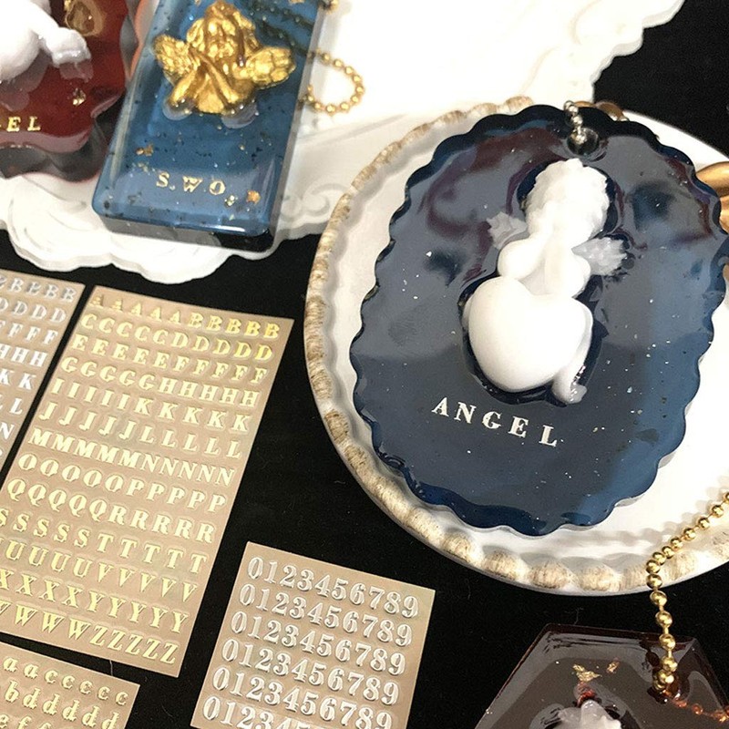 PHILSP sticker 5 Pieces 3mm Alphabet Letters Numbers Chunky Glitter