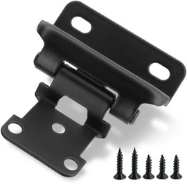 Giramika 4 Pack 2 Pairs 1/2 inch Overlay Soft Close Cabinet Hinges, Matte Black Kitchen Cabinet Half Wrap-Around Hinges for Face Frame, Self Closing Face Mount Cabinet Hardware