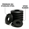 100PCS #8 Black Sealing Washers EPDM Bonded 304 Stainless Steel