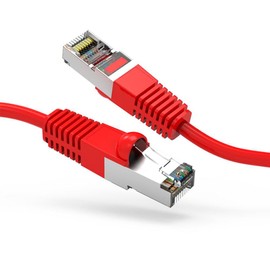 Cat5E Shielded Ethernet Patch Cable Red 100ft - Internet Cable Snagless Boot Network Wire - High Speed Ethernet Patch Cable 350MHz FTP Cord - 4 UTP 24AWG Stranded Pure Copper Wire