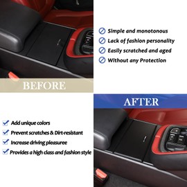 Daeiclru - Caja de almacenamiento de control central para coche, compatible con Jaguar F-Type 2013-2024, consolas centrales ABS, cubierta de panel de agua, accesorios interiores (negro mate)