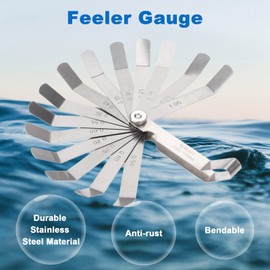 Hicello 16 Blades Feeler Gauge Dual Marked Metric and Imperial Gap Gauge Tool