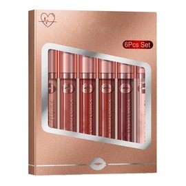 Set 3 Labiales Matte Larga Duración Maquillaje Waterproof Juego de brillo de labios de 3 piezas, Pintalabios líquido de larga duración, resistente al 
