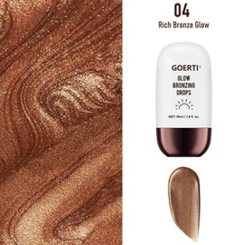 Body Shimmer Oil – Liquid Highlighter for Glowing Skin, Waterproof & Long-Lasting Body Makeup for Face, Arms, Legs & Shoulders, Bronze Illuminating Glow Lotion, 1.6 Fl Oz (04#/ Rich Bronze Glow, 50ml)